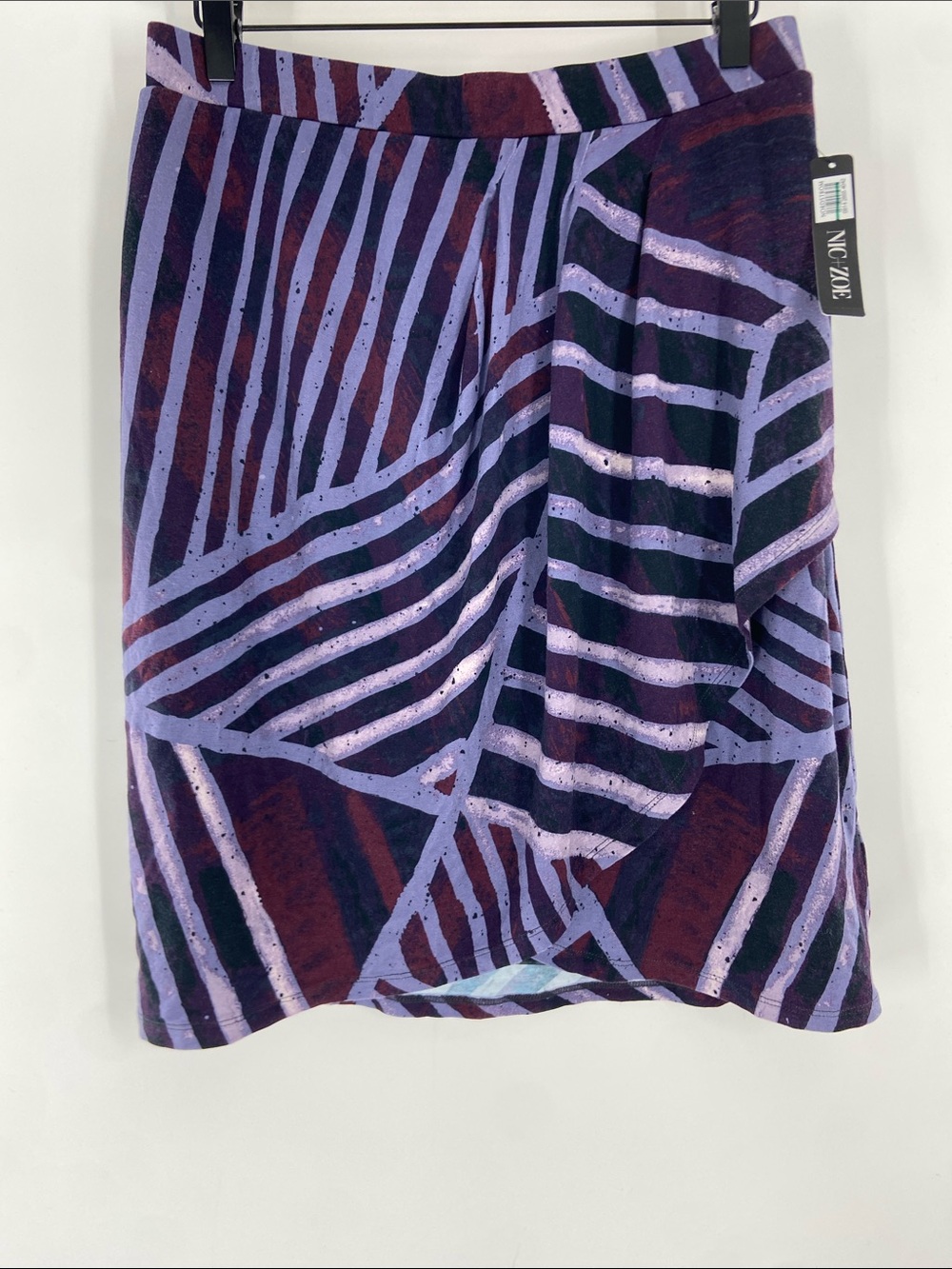 NIC+ZOE Purple and Black A-line Skirt Size M NWT
